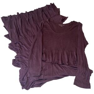 Soft Surroundings Long Sleeve Tiered Maxi Dress Medium Purple Boho Ruffle